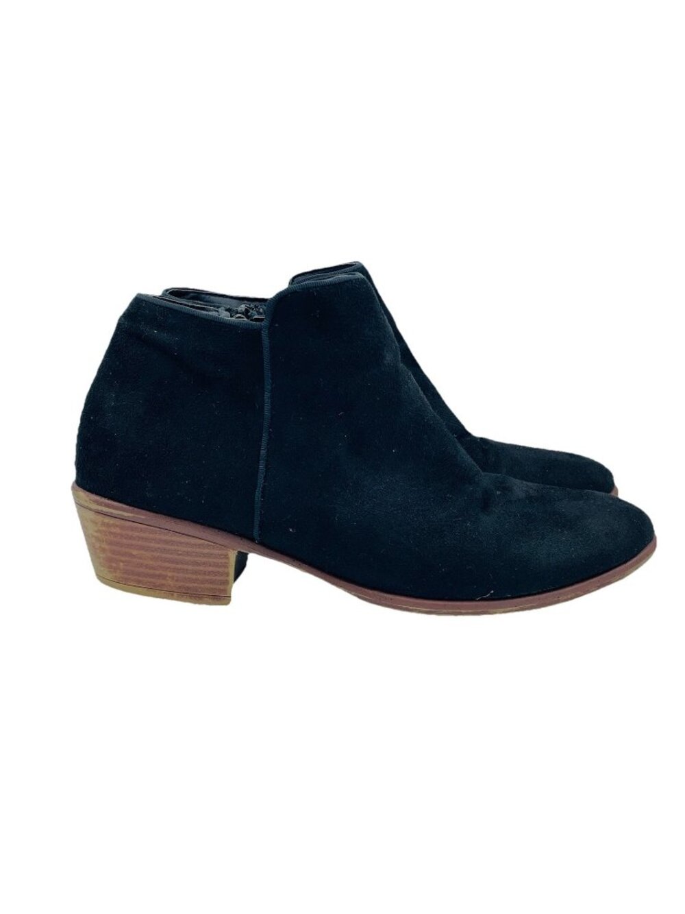 Wild Diva Lounge Shoes Womens Size 7.5 Black Heeled Ankle Booties Zip Comfort